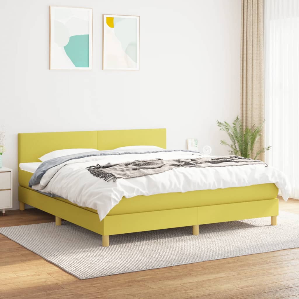 Boxspringbett Mit Matratze Stoff Grün