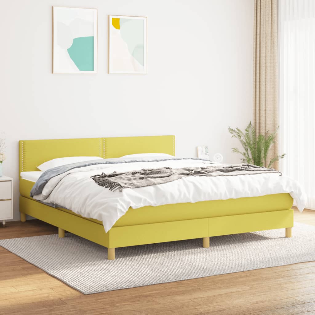 Boxspringbett Mit Matratze Stoff Grün
