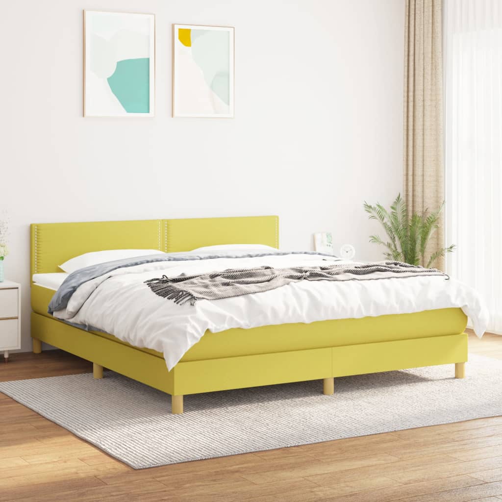 Boxspringbett Mit Matratze Stoff Grün