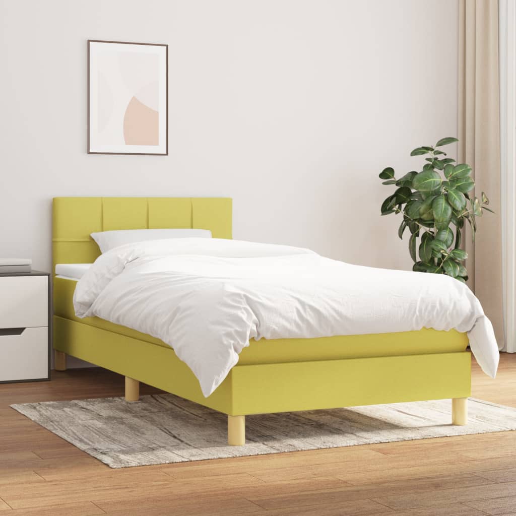 Boxspringbett Mit Matratze Stoff Grün