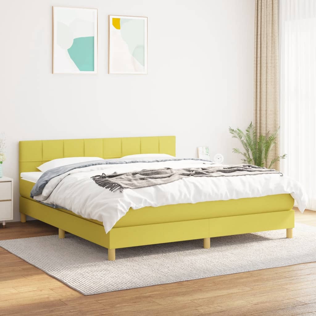 Boxspringbett Mit Matratze Stoff Grün