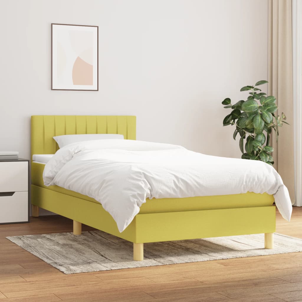 Boxspringbett Mit Matratze Stoff Grün