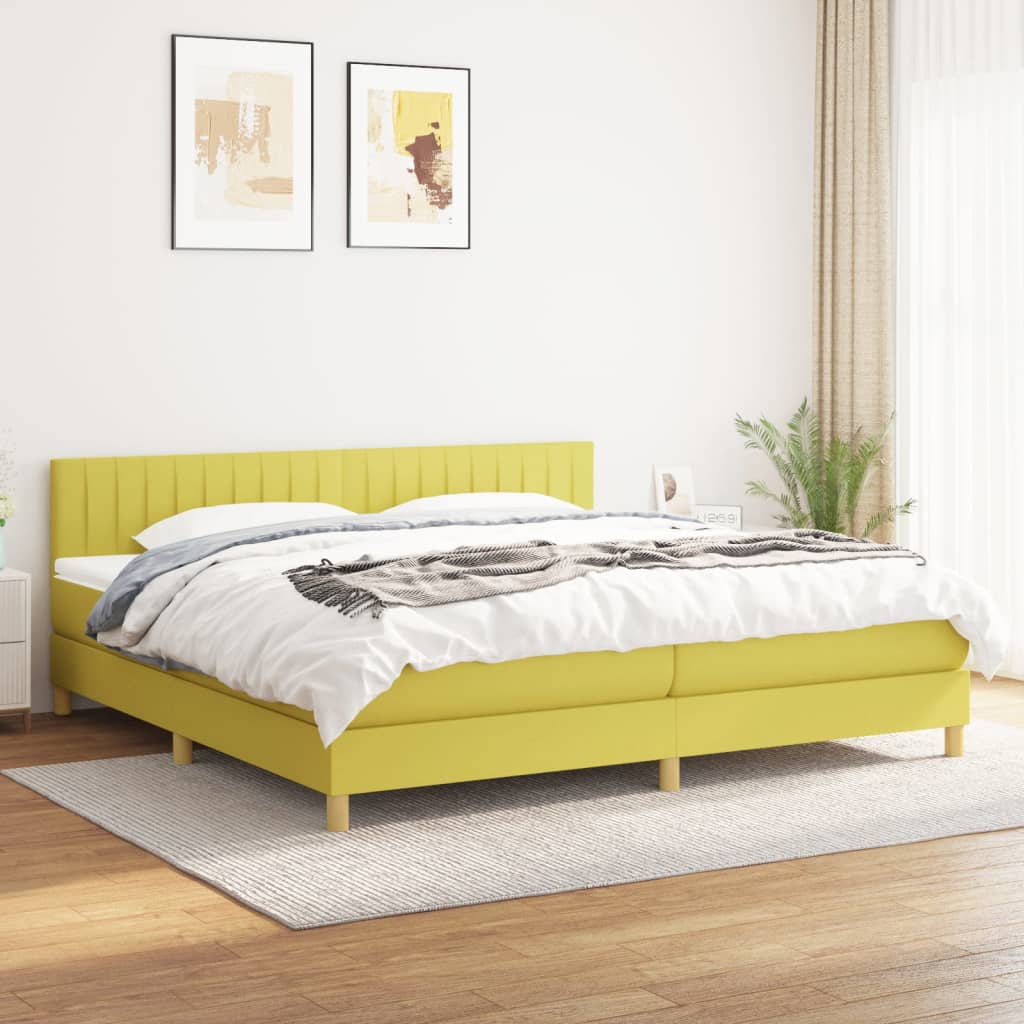 Boxspringbett Mit Matratze Stoff Grün