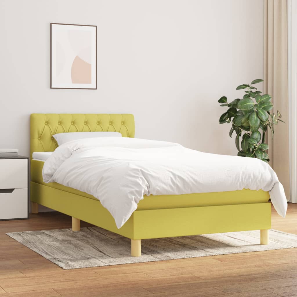 Boxspringbett Mit Matratze Stoff Grün