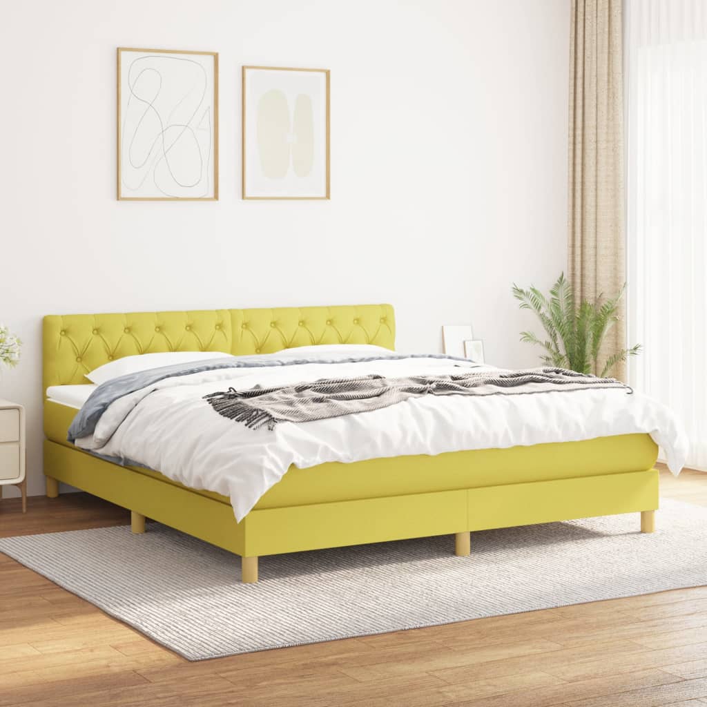 Boxspringbett Mit Matratze Stoff Grün