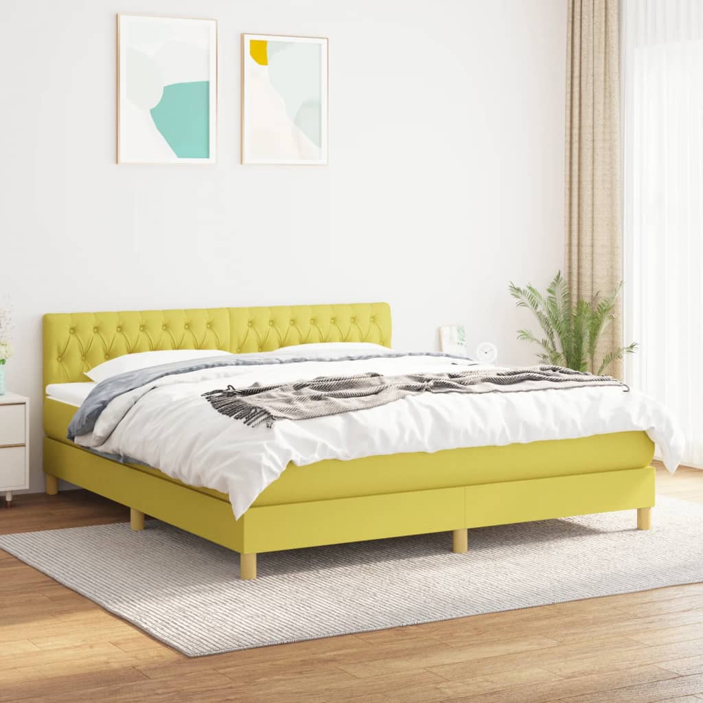 Boxspringbett Mit Matratze Stoff Grün