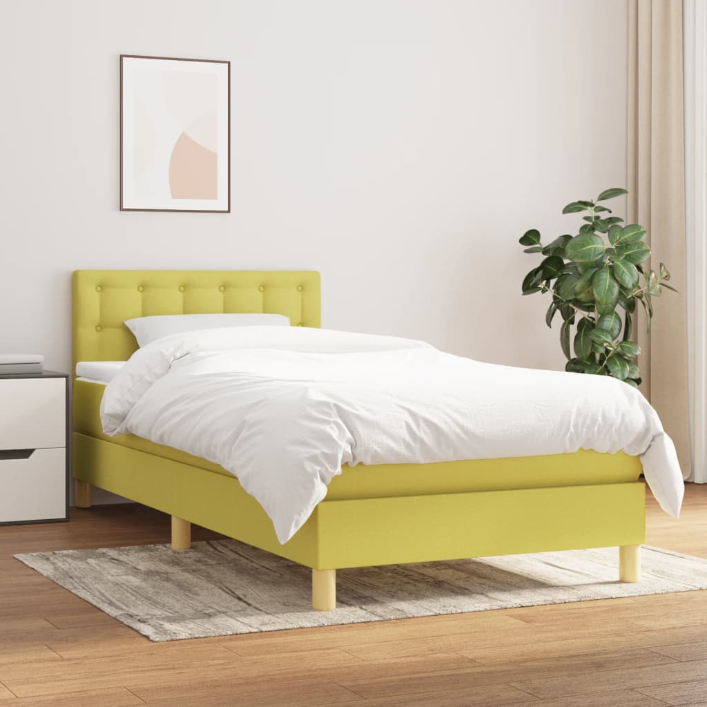 Boxspringbett Mit Matratze Stoff Grün