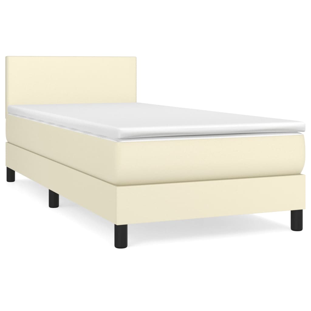 Boxspringbett Mit Matratze Kunstleder Creme