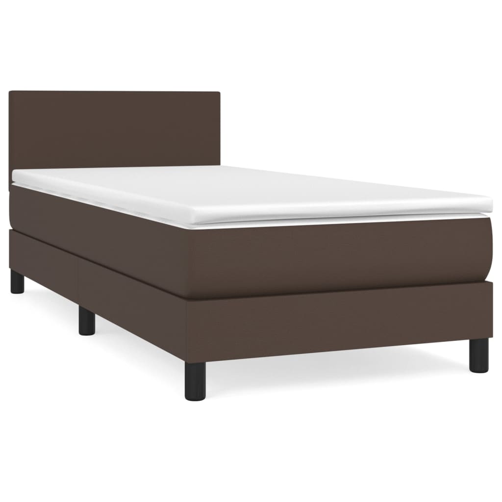 Boxspringbett Mit Matratze Kunstleder Braun