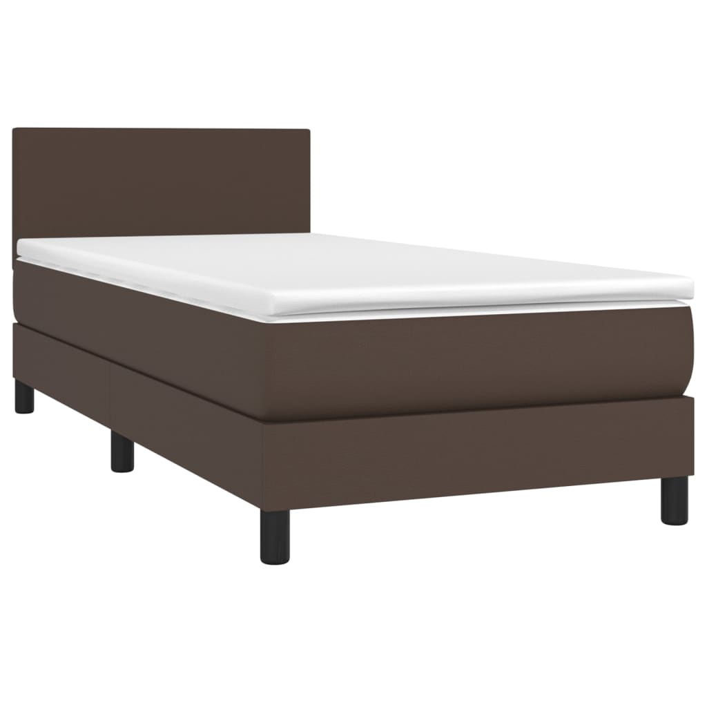 Boxspringbett Mit Matratze Kunstleder Braun
