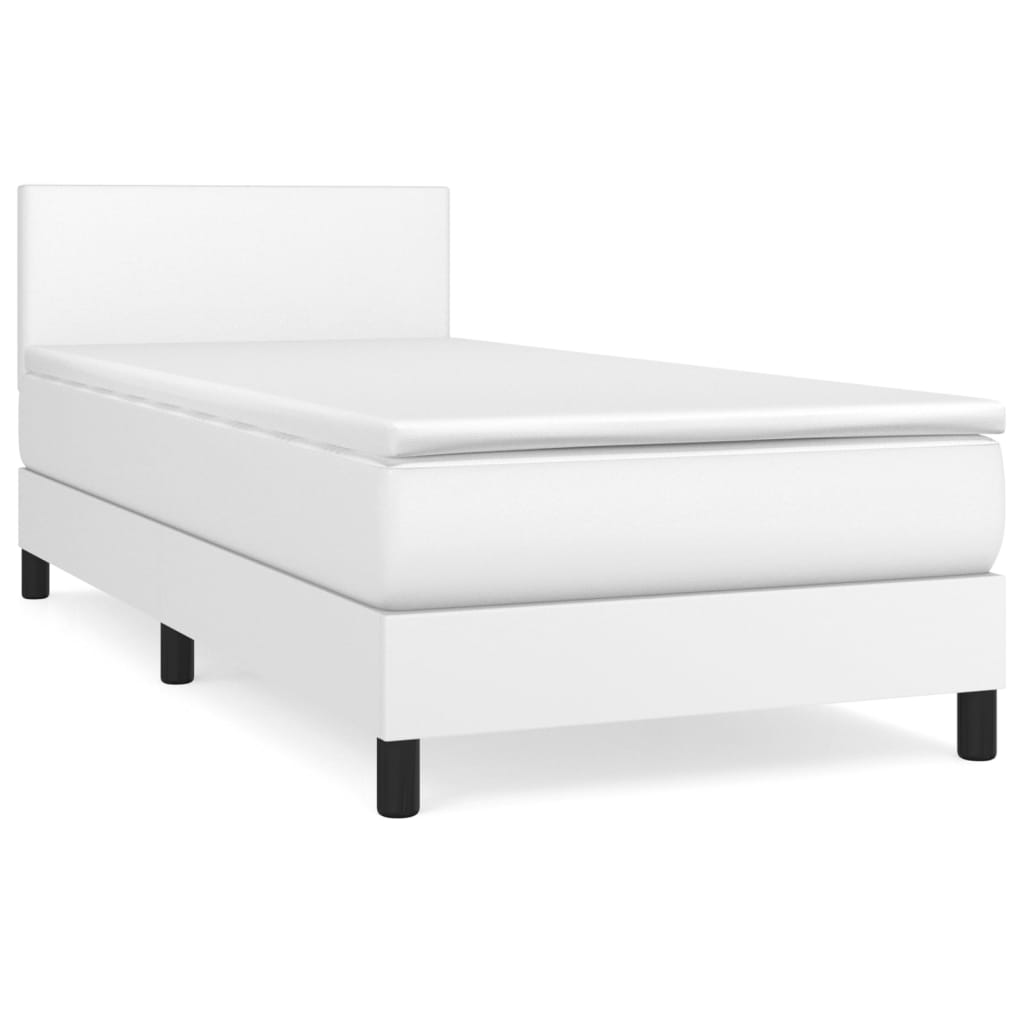 Boxspringbett Mit Matratze Kunstleder Weiß