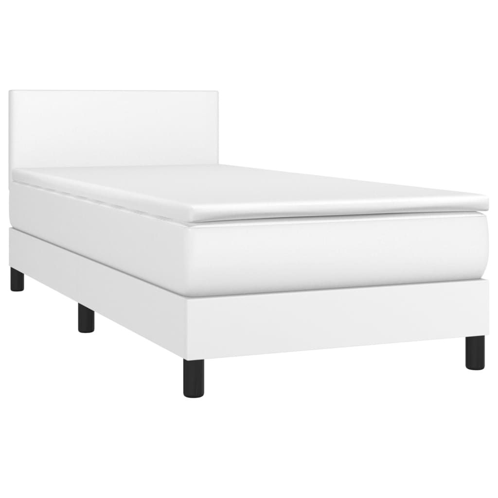 Boxspringbett Mit Matratze Kunstleder Weiß