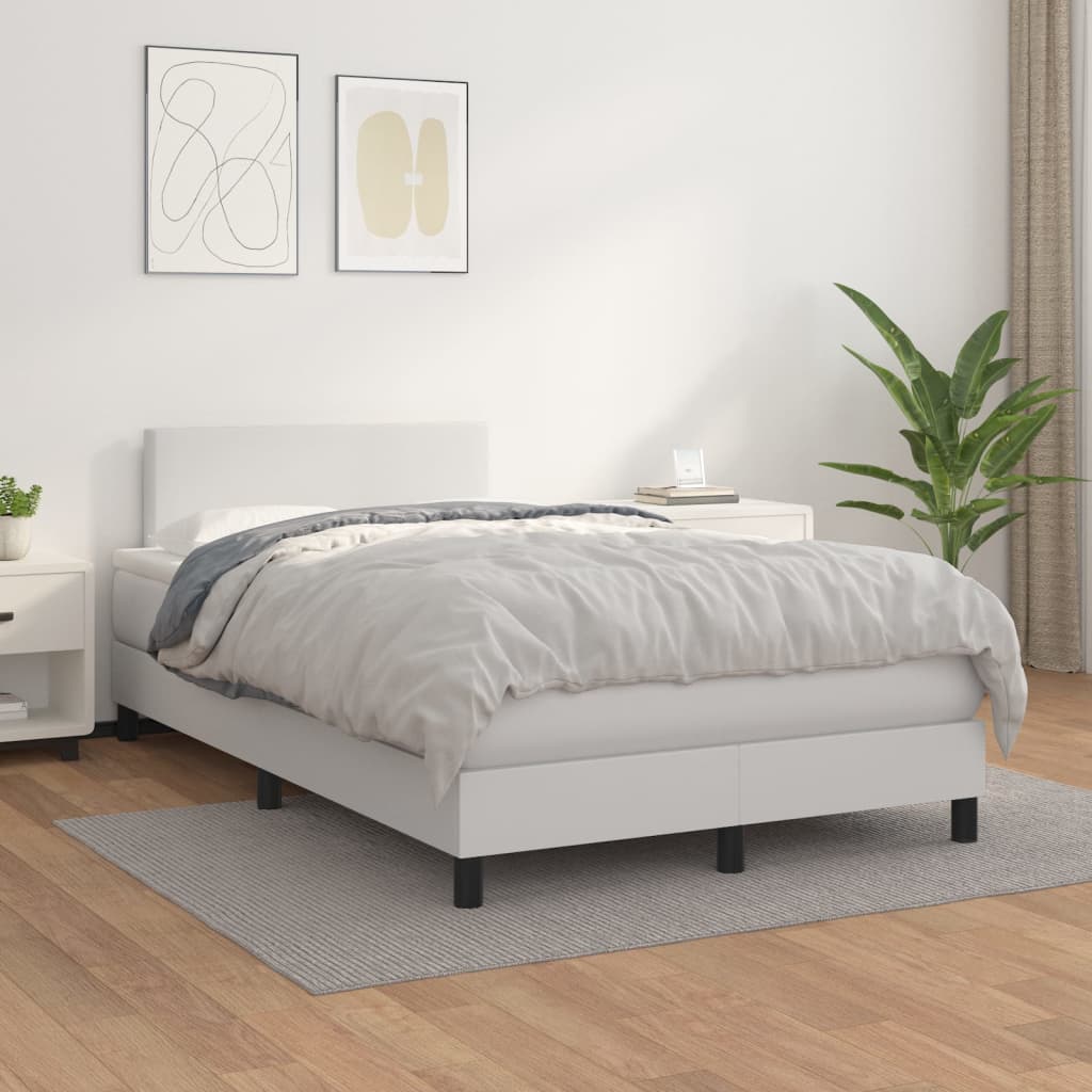 Boxspringbett Mit Matratze Kunstleder Weiß