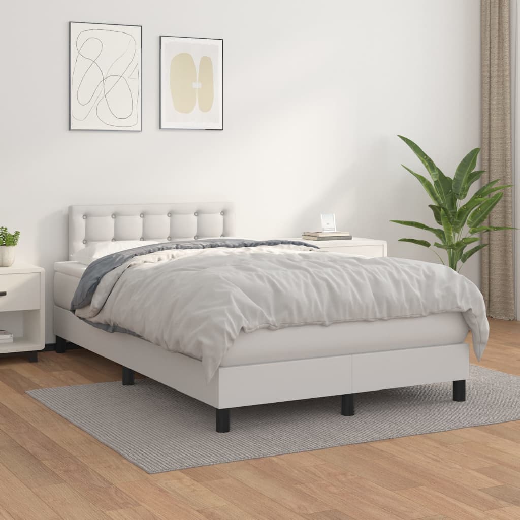 Boxspringbett Mit Matratze Kunstleder Weiß