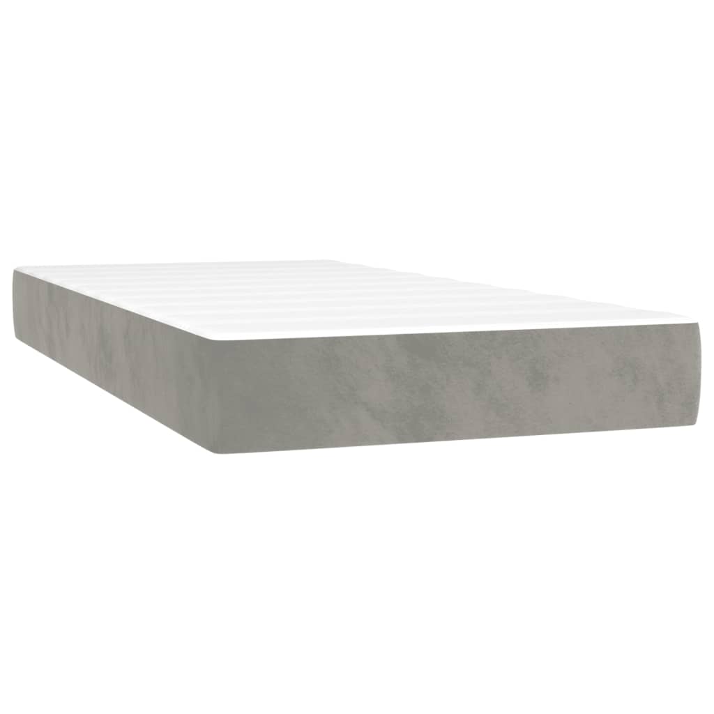 Boxspringbett Mit Matratze Samt Hellgrau