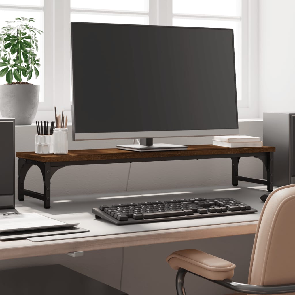 Monitorständer Braun Eichen-Optik Holzwerkstoff