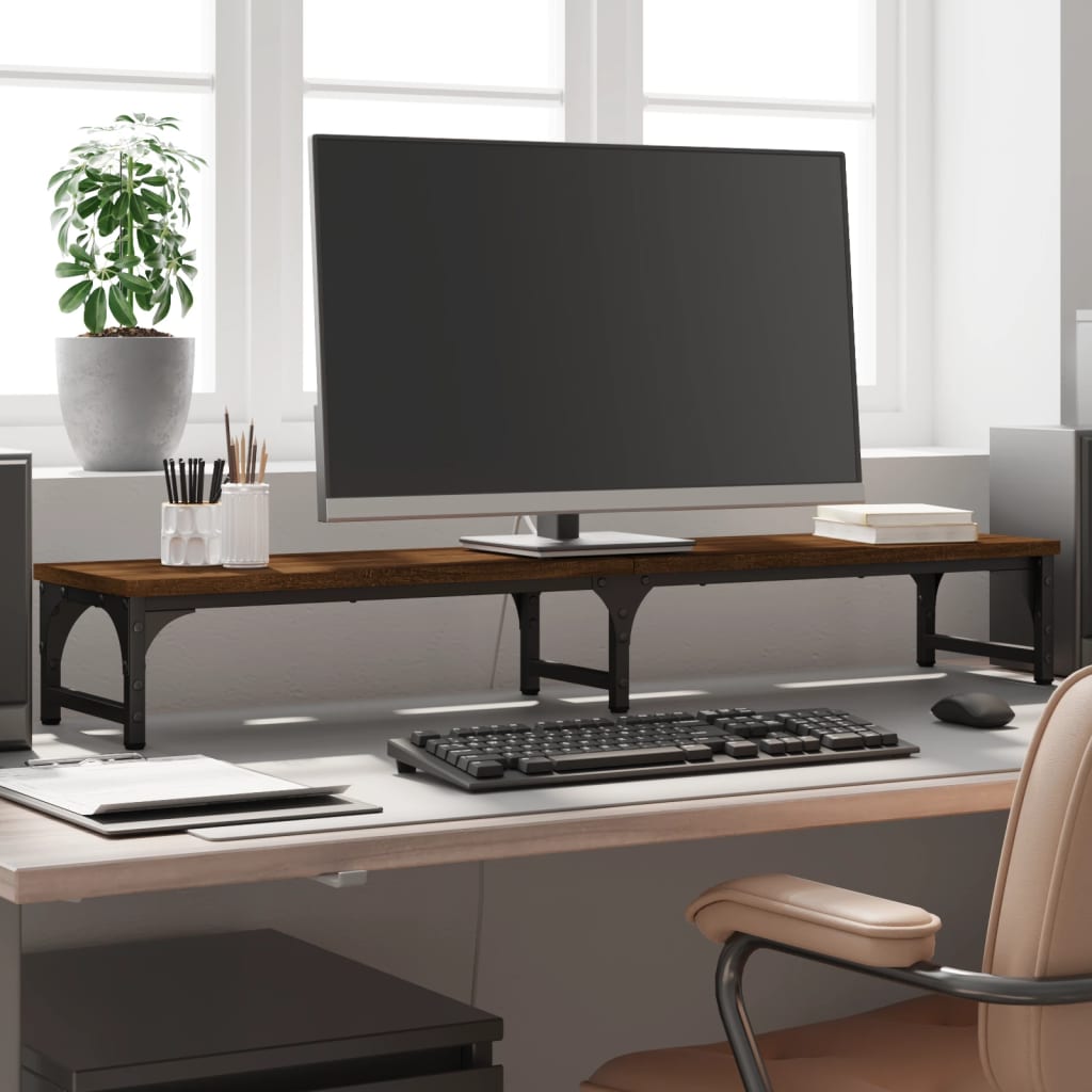 Monitorständer Braun Eichen-Optik Holzwerkstoff