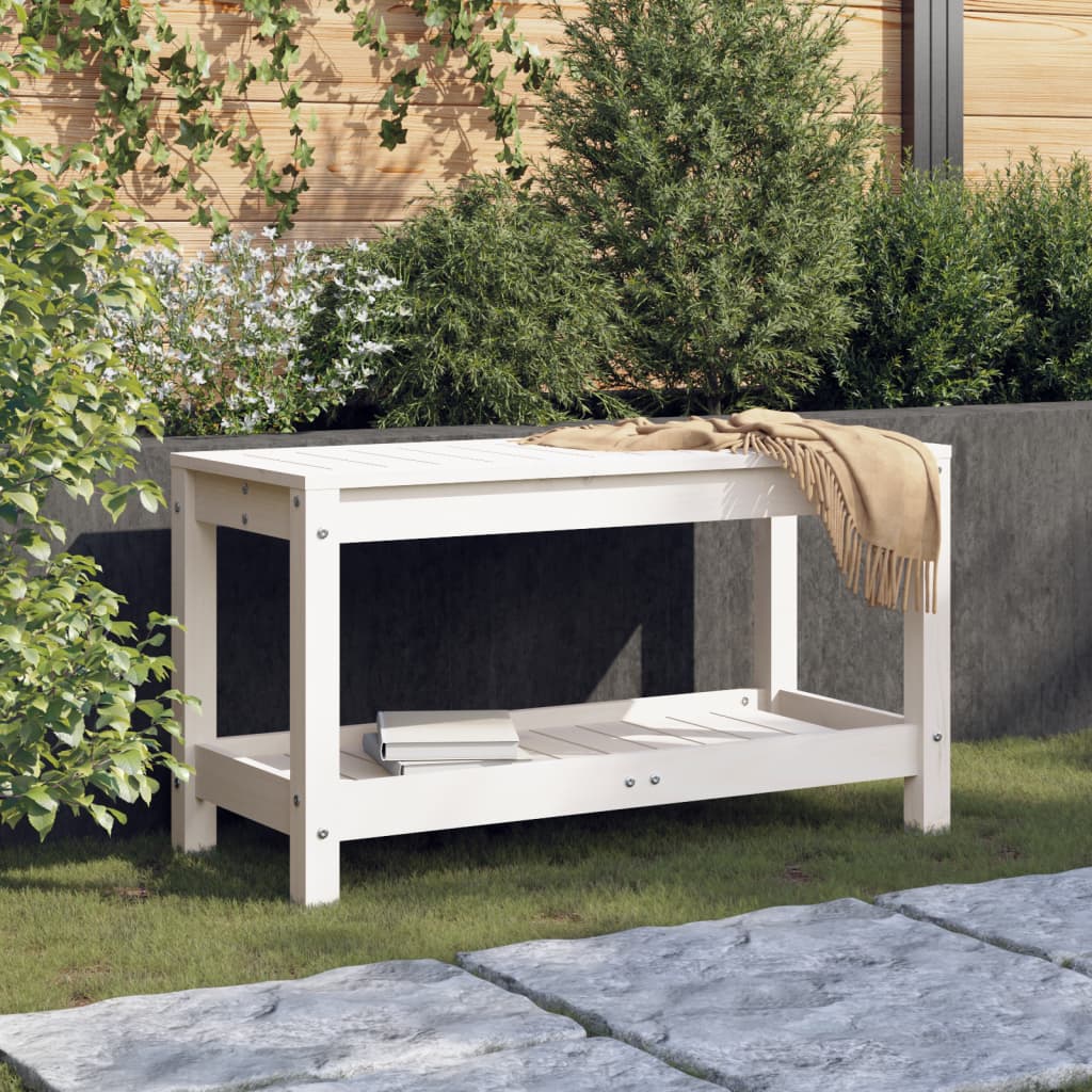 Gartenbank Weiß Massivholz Kiefer