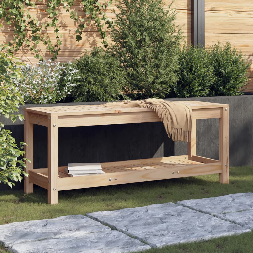 Gartenbank Weiß Massivholz Kiefer
