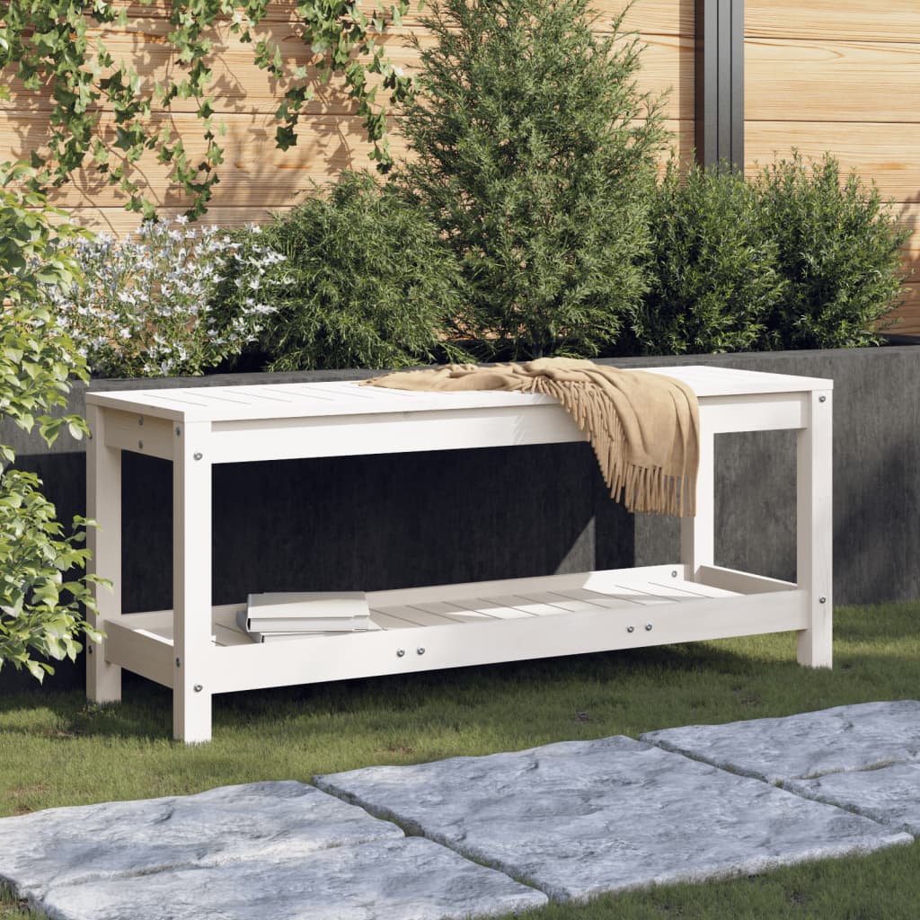 Gartenbank Weiß Massivholz Kiefer