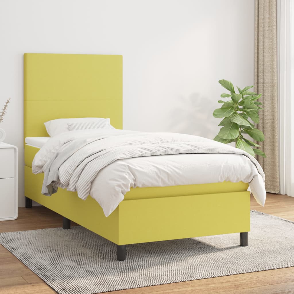 Boxspringbett Mit Matratze Stoff Grün