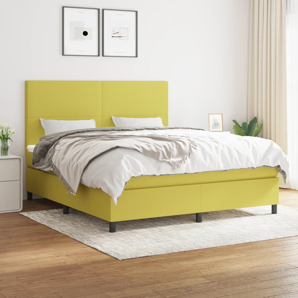 Boxspringbett Mit Matratze Stoff Grün