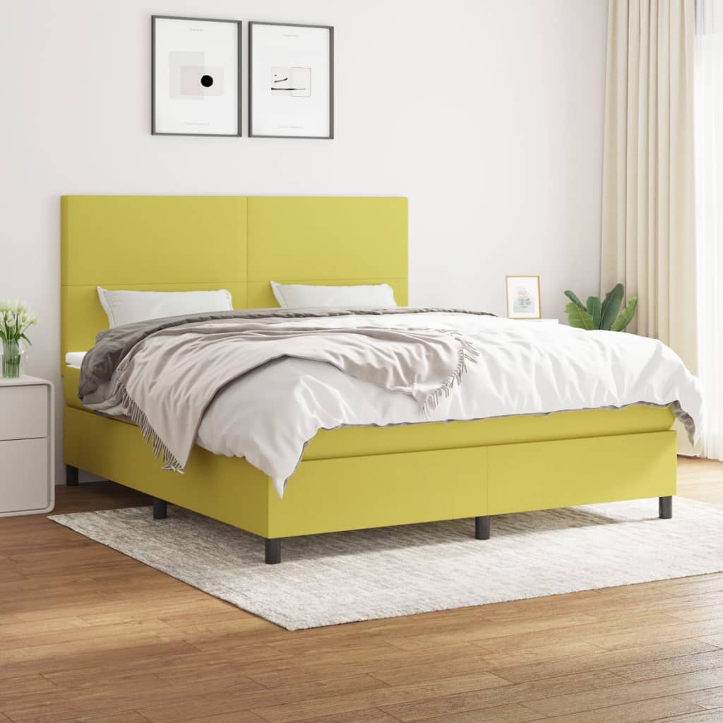 Boxspringbett Mit Matratze Stoff Grün