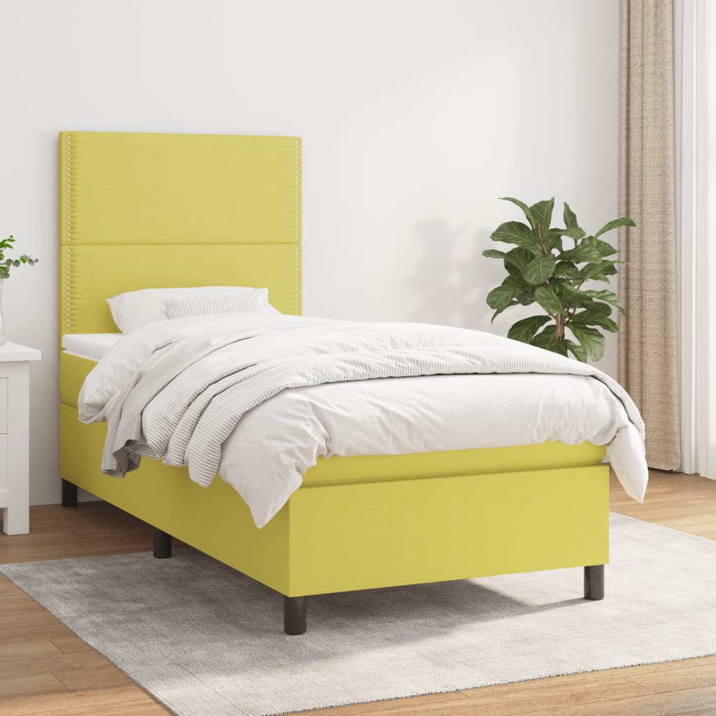 Boxspringbett Mit Matratze Stoff Grün