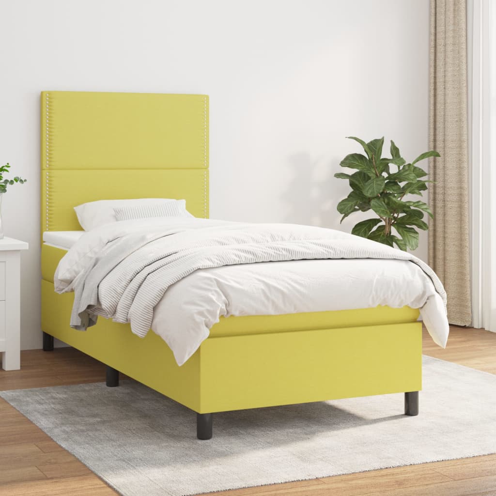 Boxspringbett Mit Matratze Stoff Grün