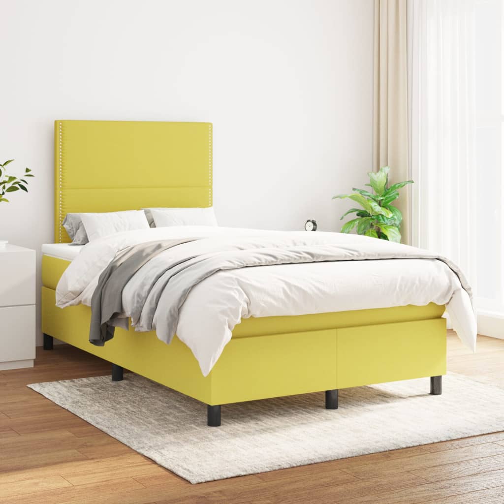 Boxspringbett Mit Matratze Stoff Grün