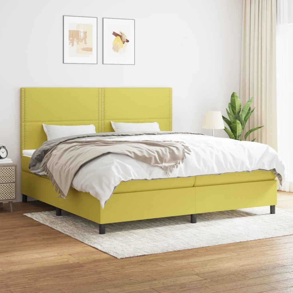 Boxspringbett Mit Matratze Stoff Grün