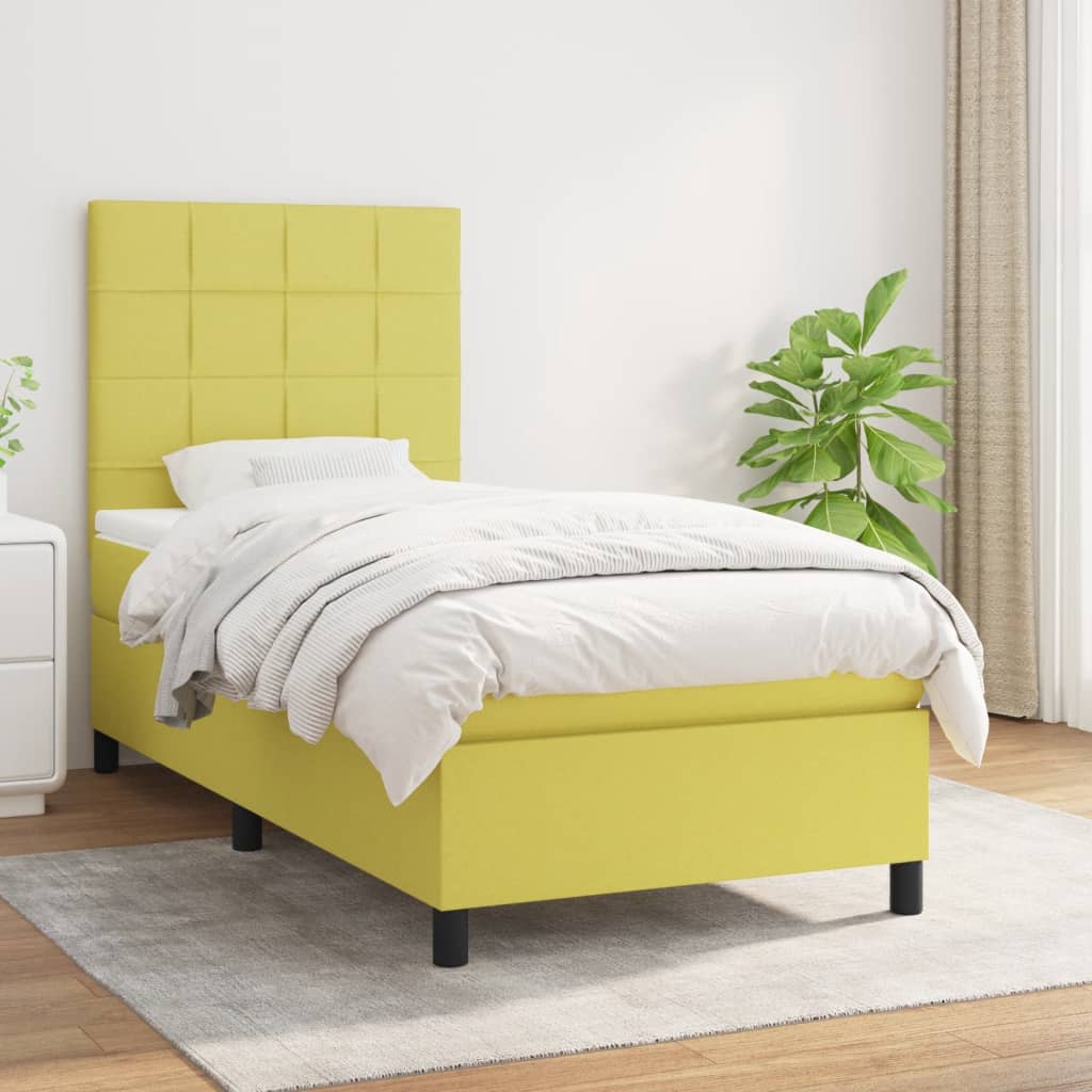Boxspringbett Mit Matratze Stoff Grün