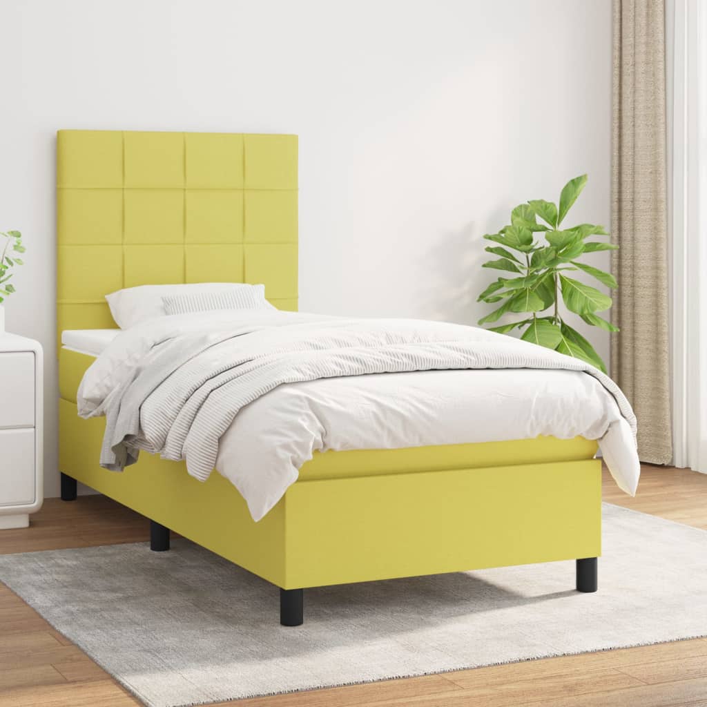Boxspringbett Mit Matratze Stoff Grün