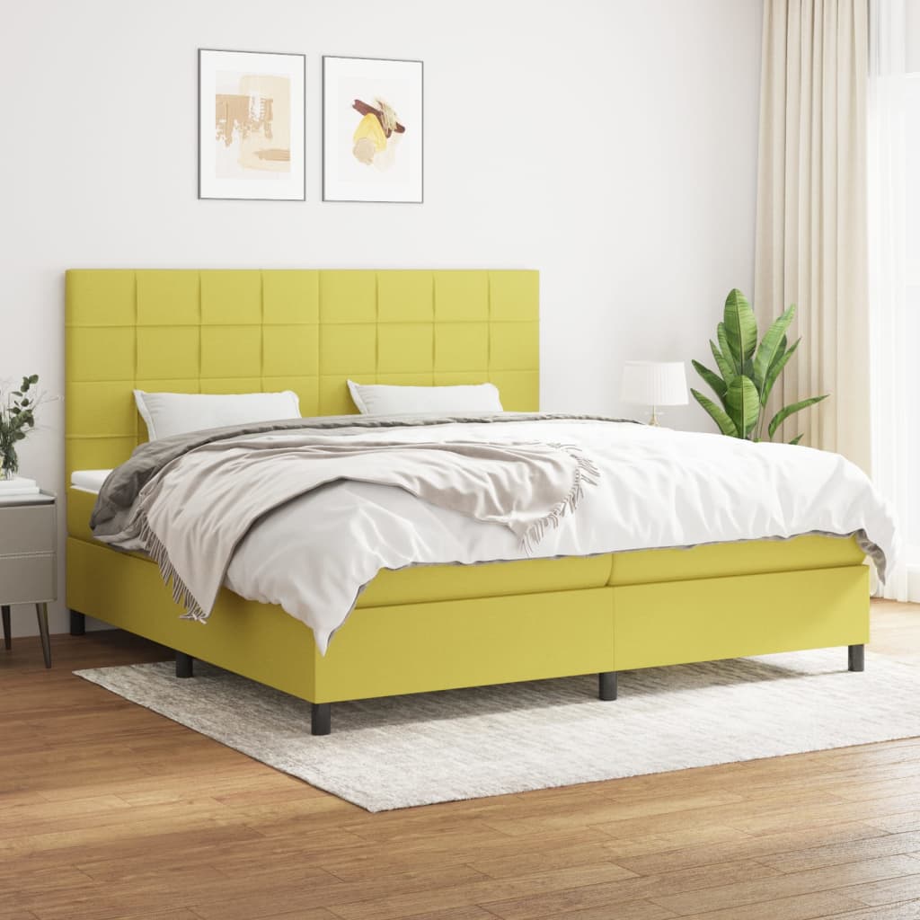 Boxspringbett Mit Matratze Stoff Grün