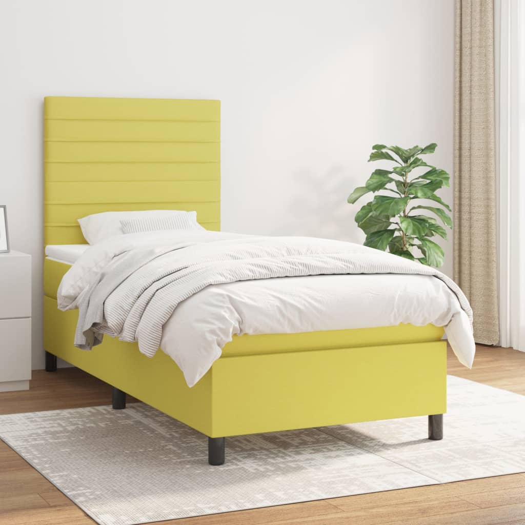 Boxspringbett Mit Matratze Stoff Grün