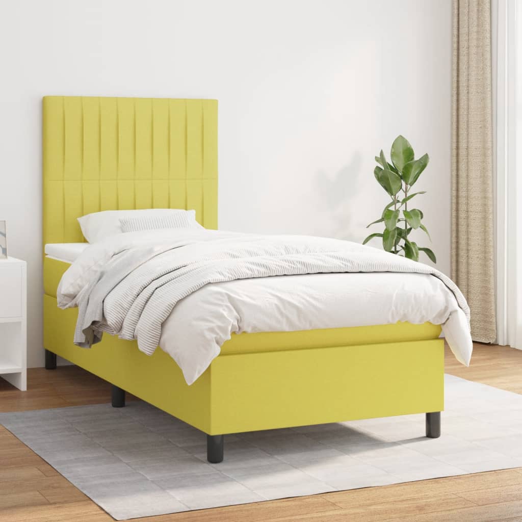 Boxspringbett Mit Matratze Stoff Grün
