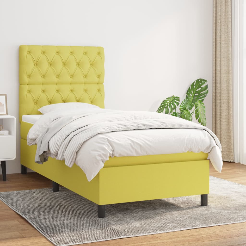 Boxspringbett Mit Matratze Stoff Grün