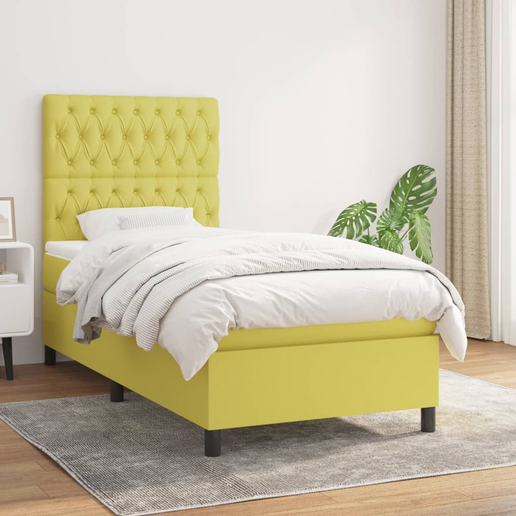 Boxspringbett Mit Matratze Stoff Grün