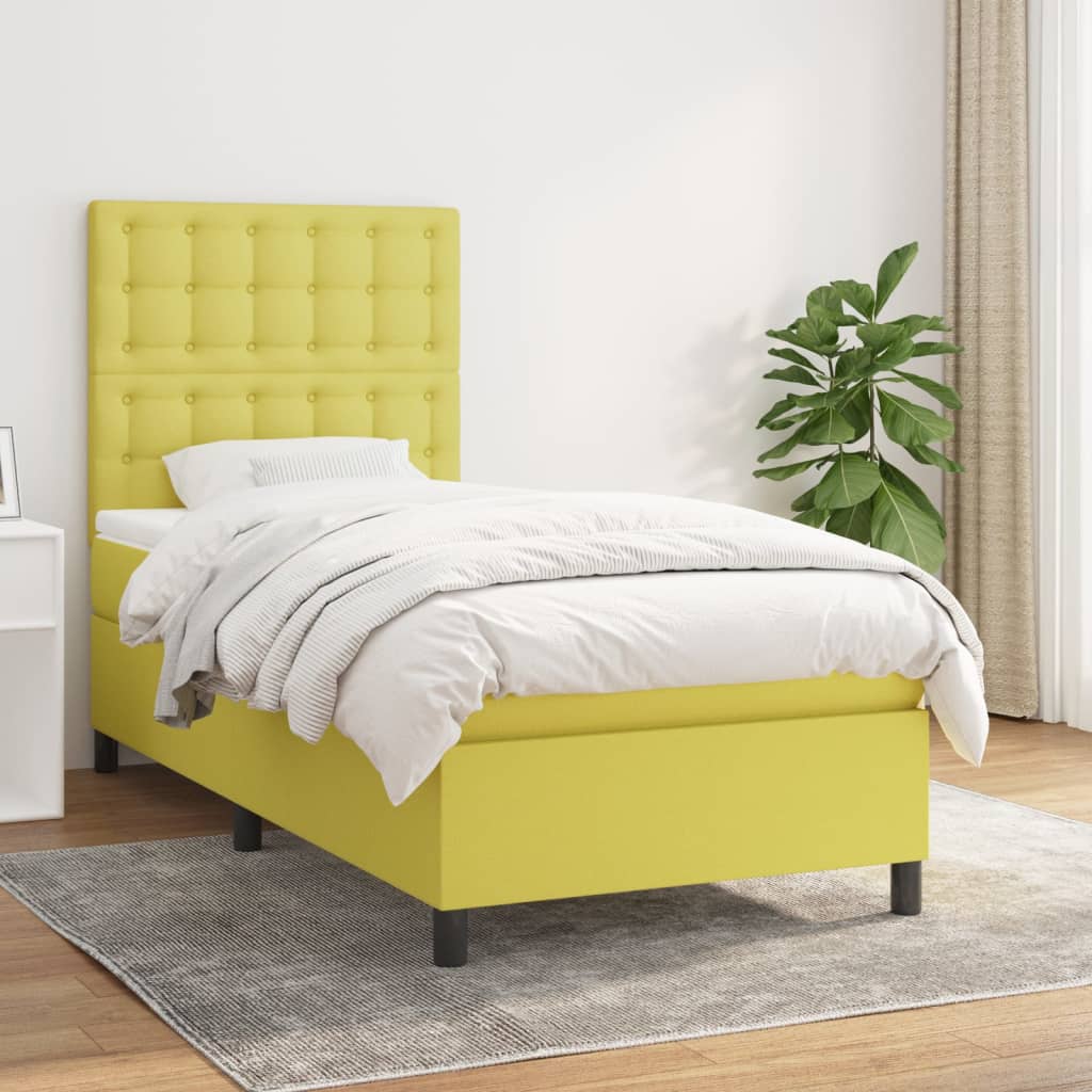 Boxspringbett Mit Matratze Stoff Grün