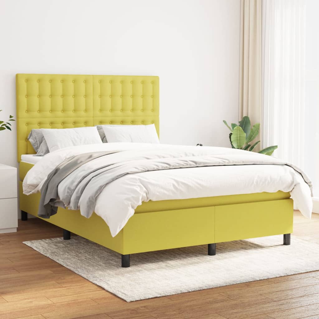 Boxspringbett Mit Matratze Stoff Grün