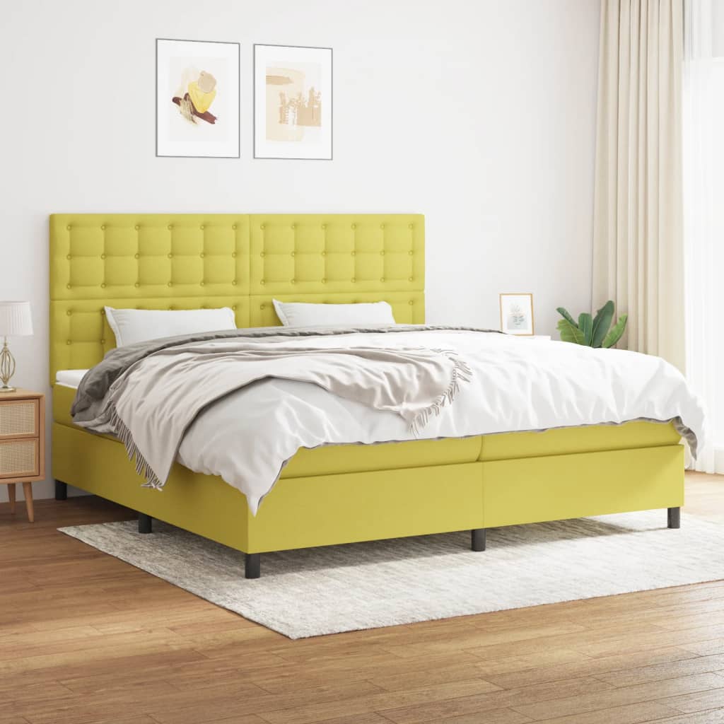 Boxspringbett Mit Matratze Stoff Grün