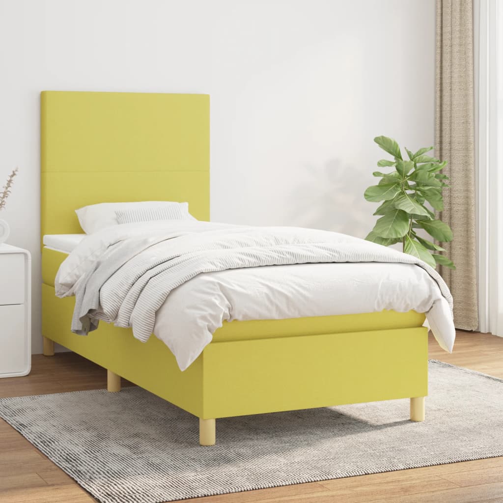 Boxspringbett Mit Matratze Stoff Grün