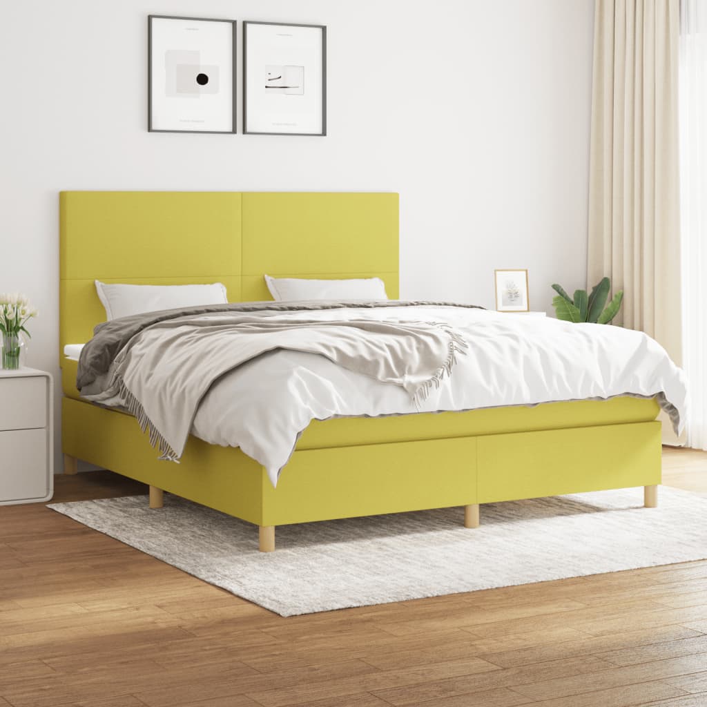 Boxspringbett Mit Matratze Stoff Grün