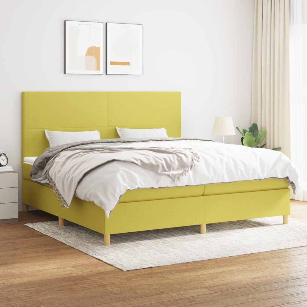 Boxspringbett Mit Matratze Stoff Grün