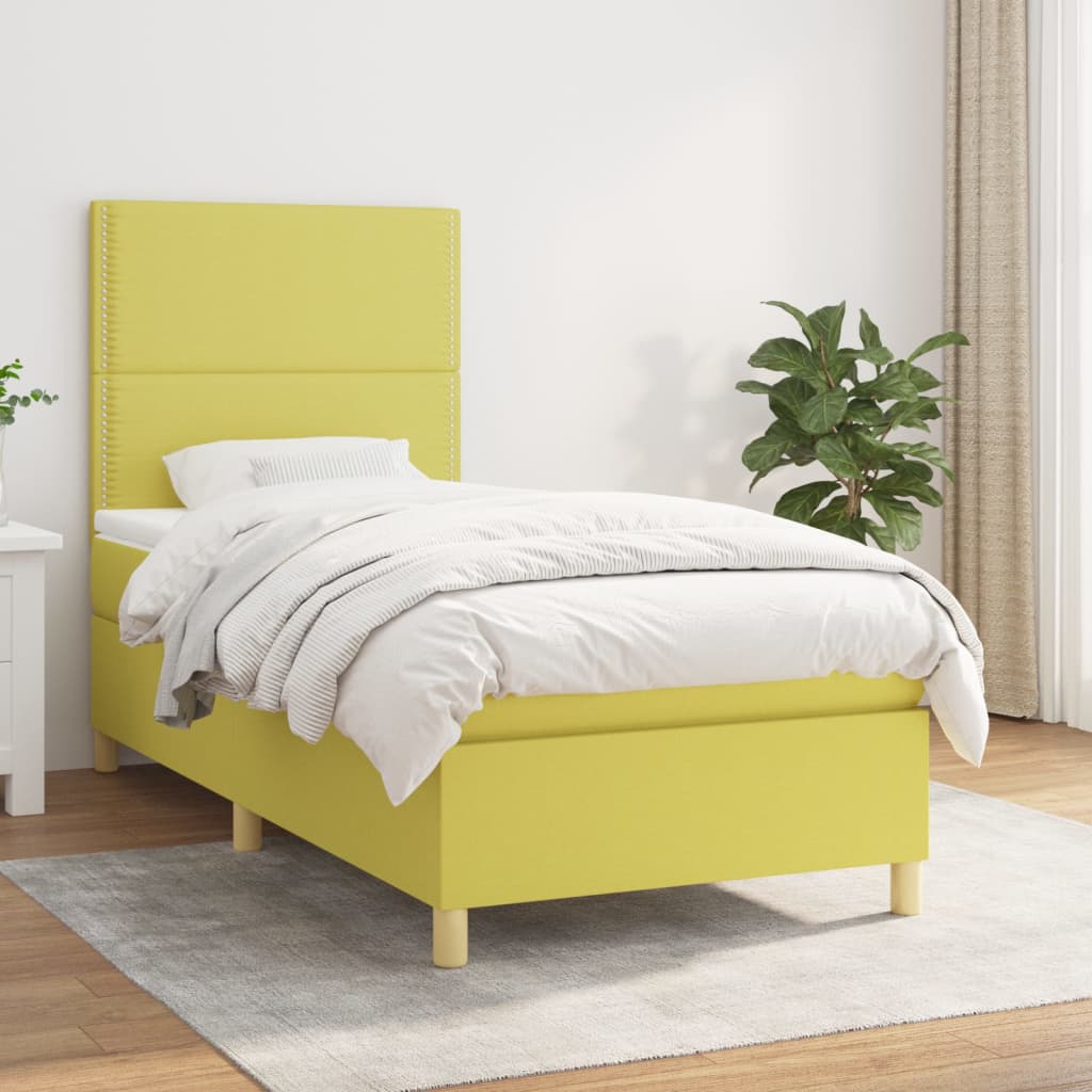Boxspringbett Mit Matratze Stoff Grün