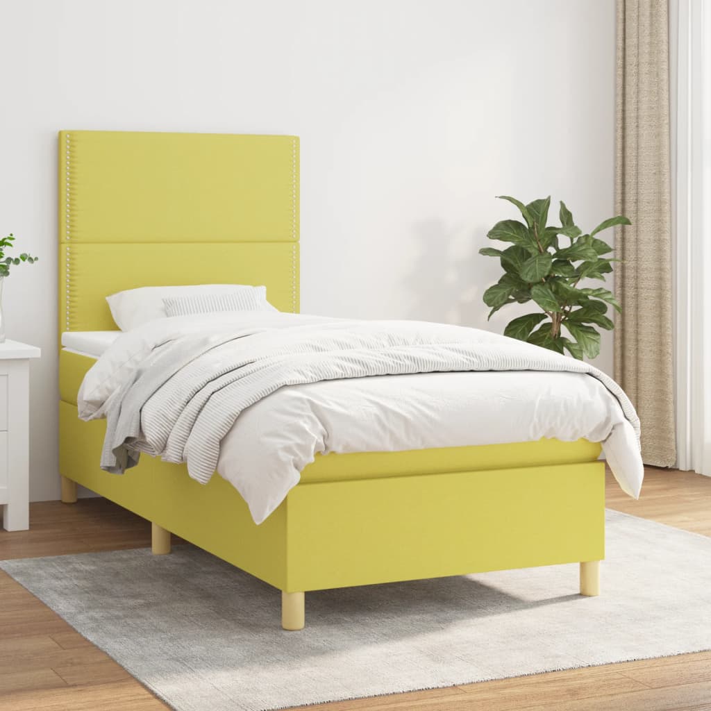 Boxspringbett Mit Matratze Stoff Grün