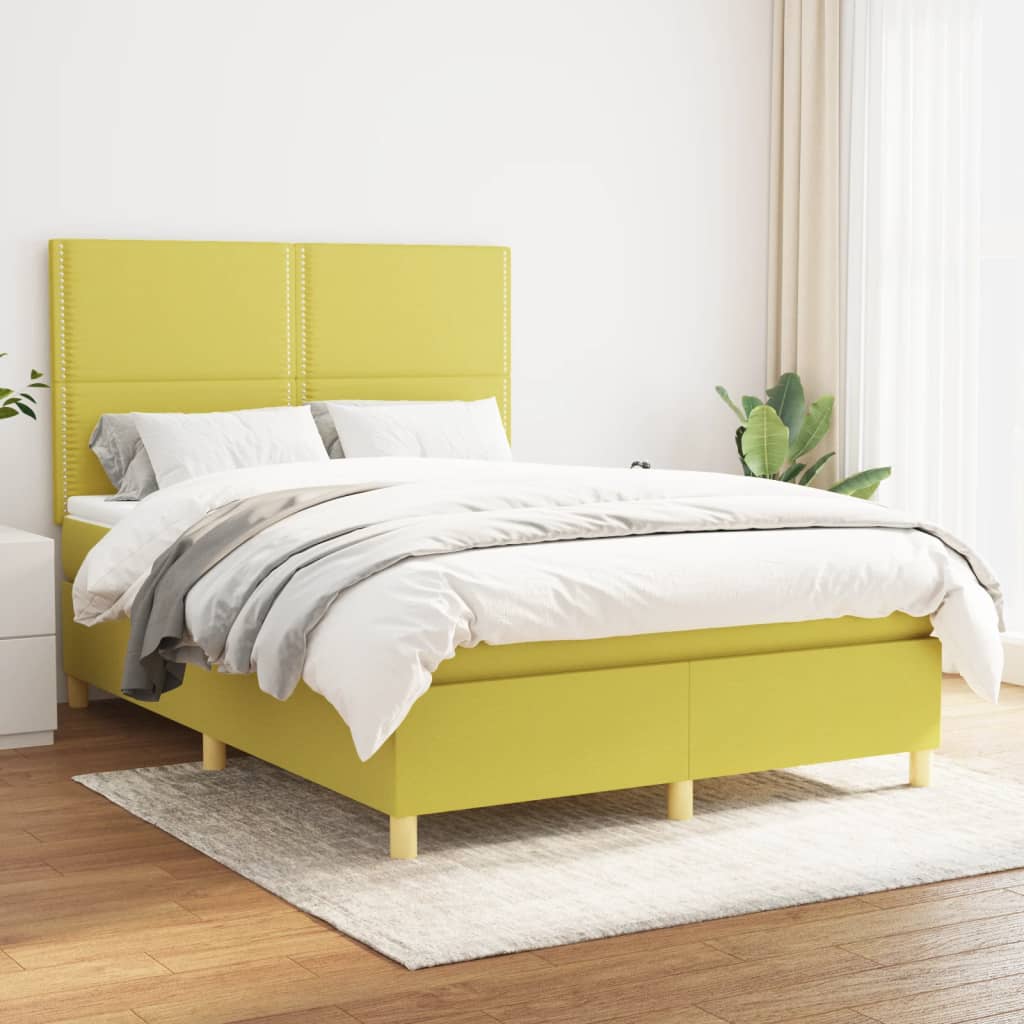Boxspringbett Mit Matratze Stoff Grün