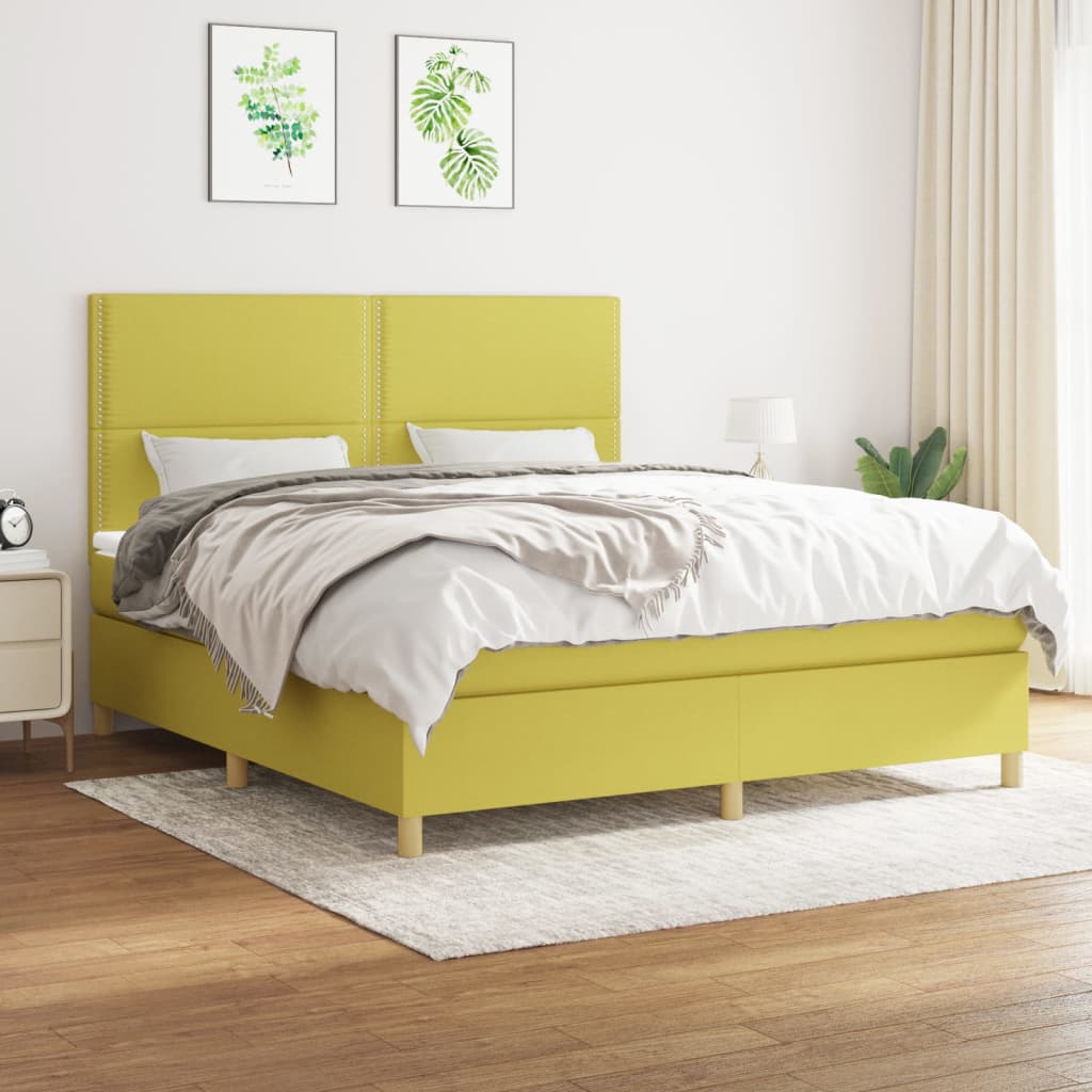 Boxspringbett Mit Matratze Stoff Grün