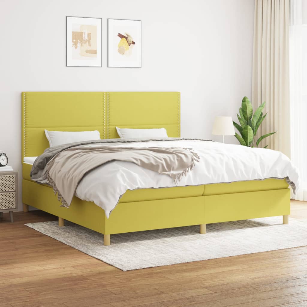 Boxspringbett Mit Matratze Stoff Grün