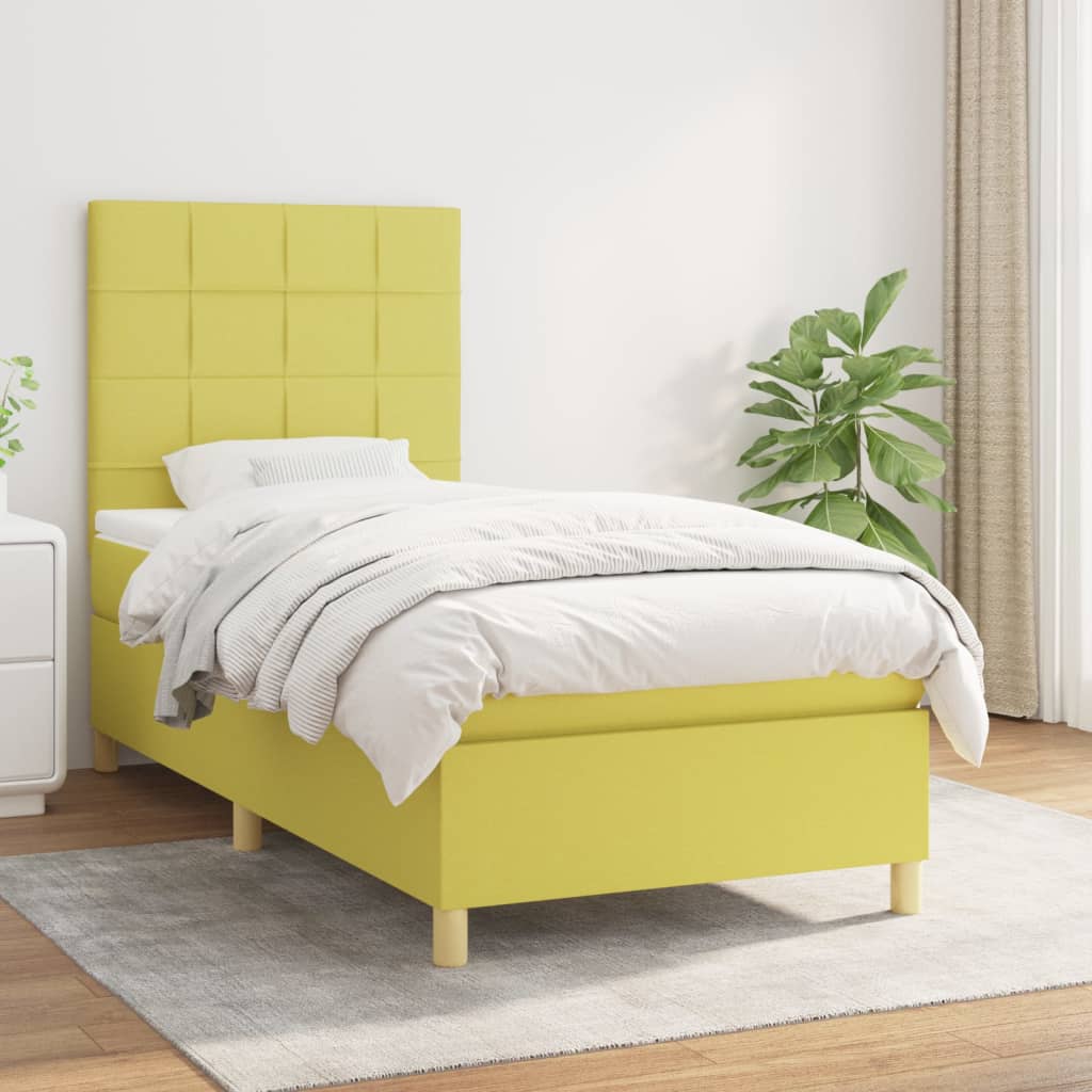 Boxspringbett Mit Matratze Stoff Grün